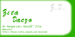 zita daczo business card